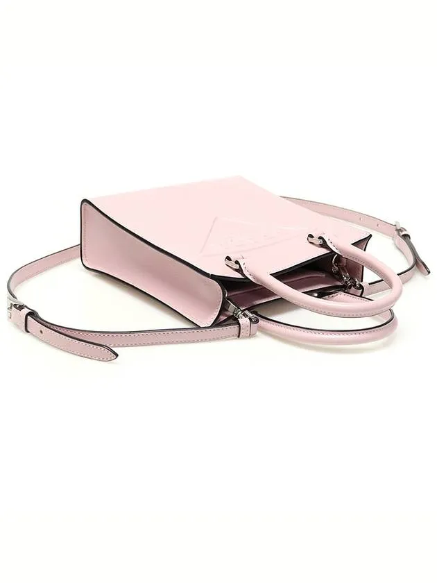 1BA333 Pink Soft Calfskin Silver Embossed Logo Cross 2WAY