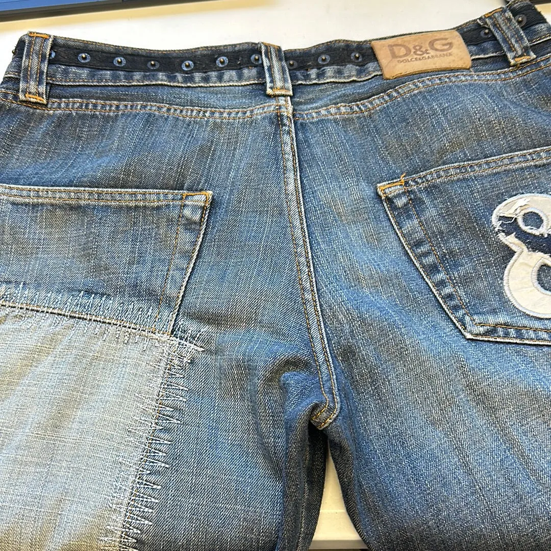 2000's patchwork dolce & gabbana jeans