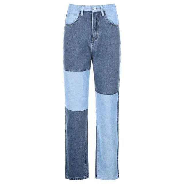 2021 Straight Leg Jeans Woman High Waist Pockets S - 2XL