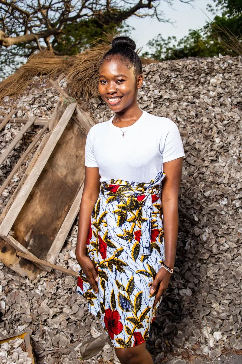 African Skirt In Red Flower