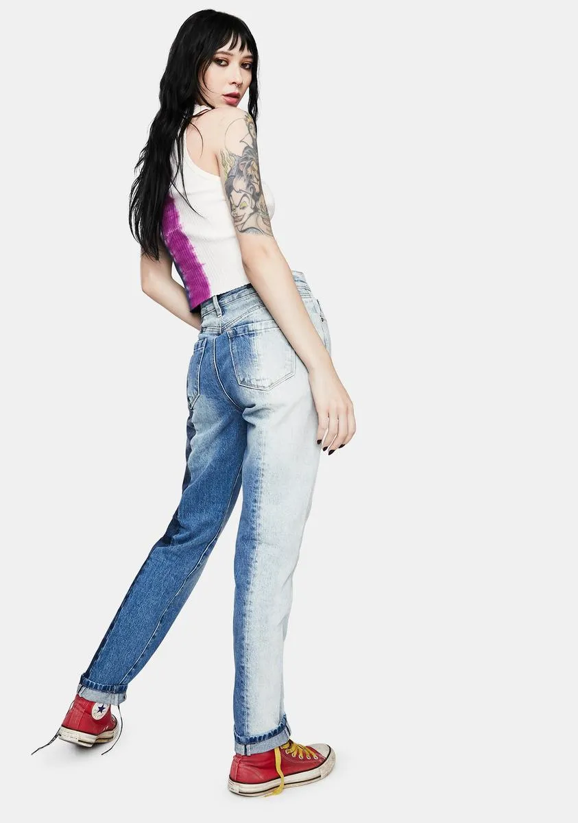 All Or Nothing Patchwork High Rise Jeans