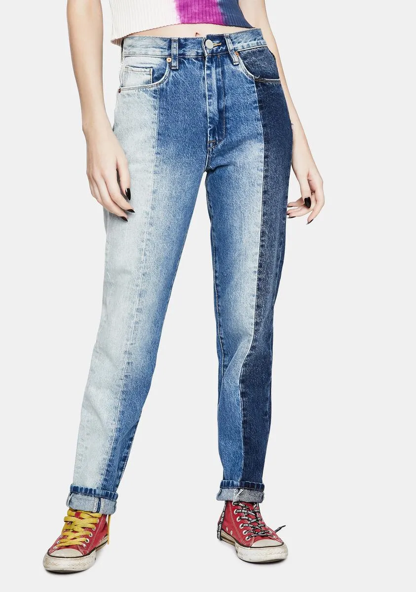 All Or Nothing Patchwork High Rise Jeans