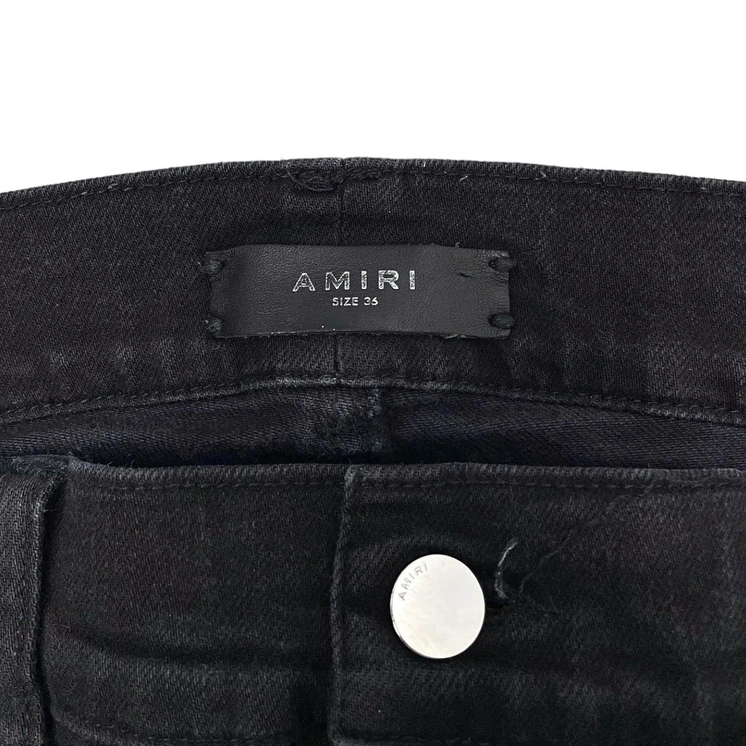 Amiri MX1 Leather Patchwork Jeans Black (2016) Pre-Owned