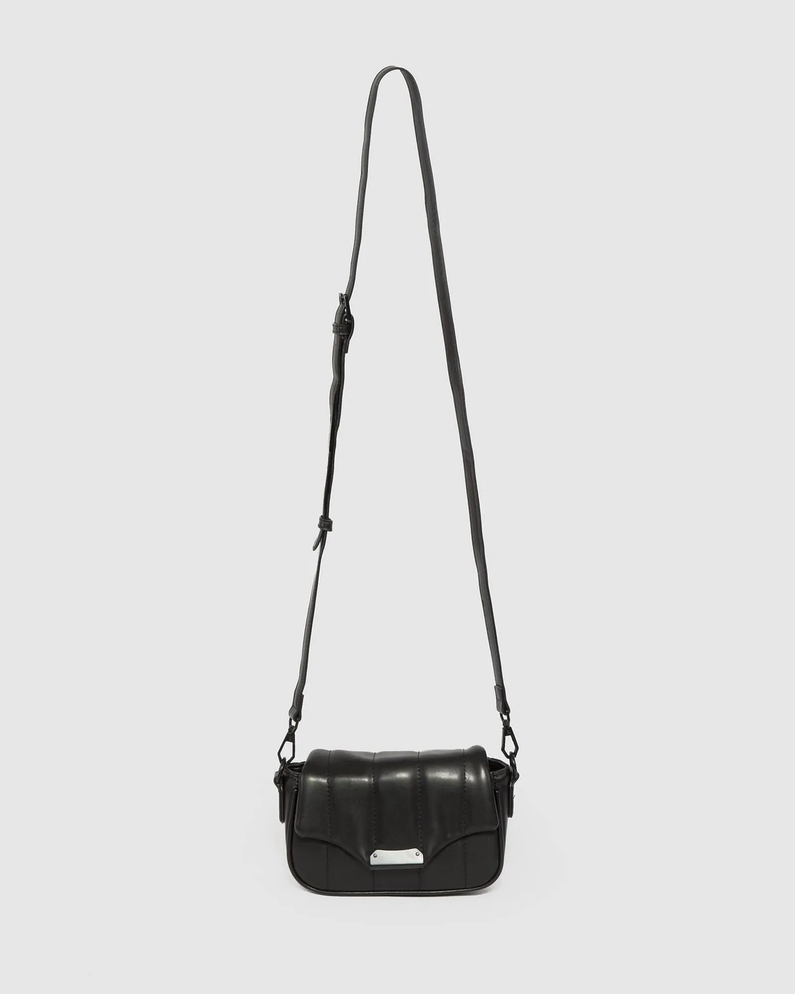 Black Luna Quilt Crossbody Bag