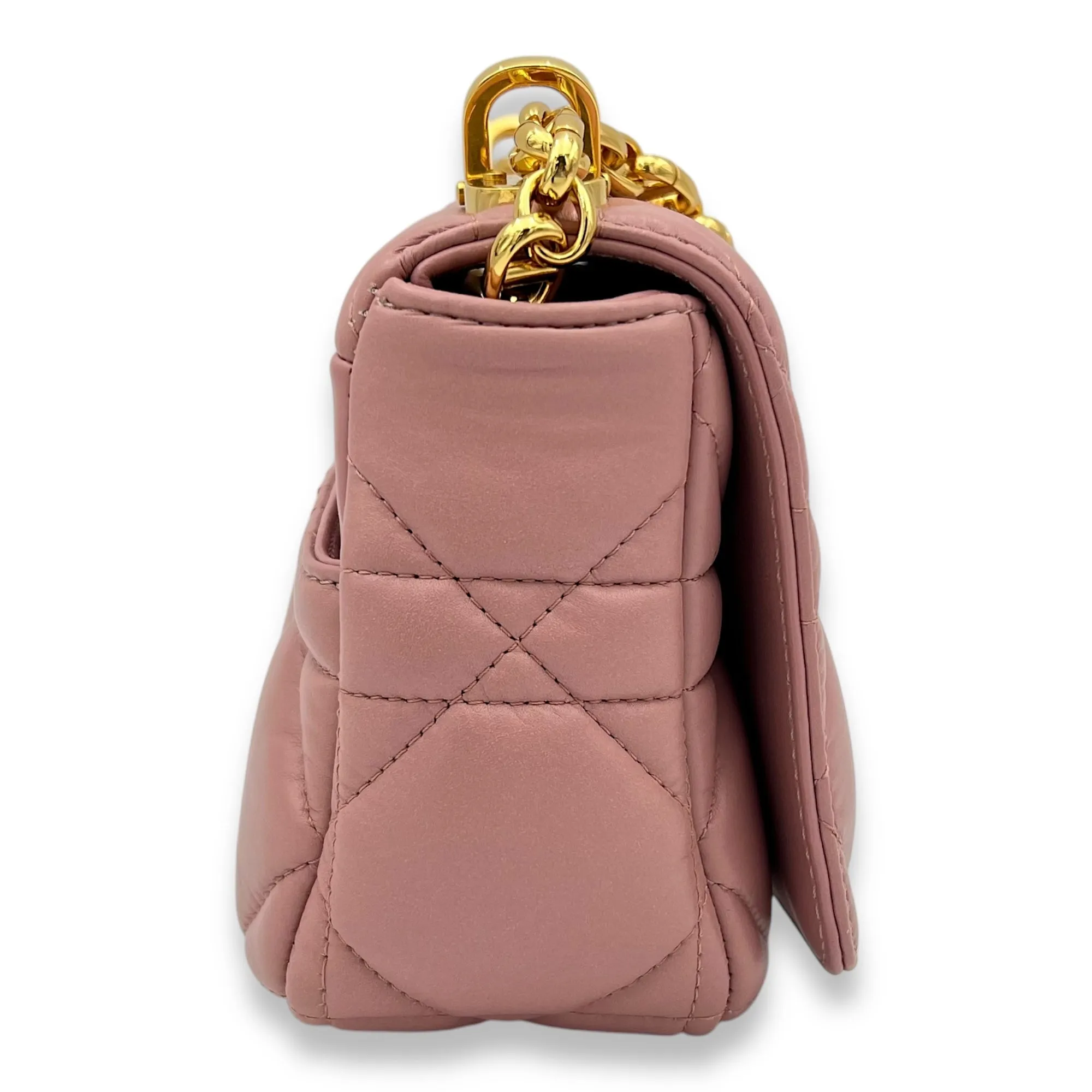 Caro Small Pink Crossbody Bag, Gold hardware