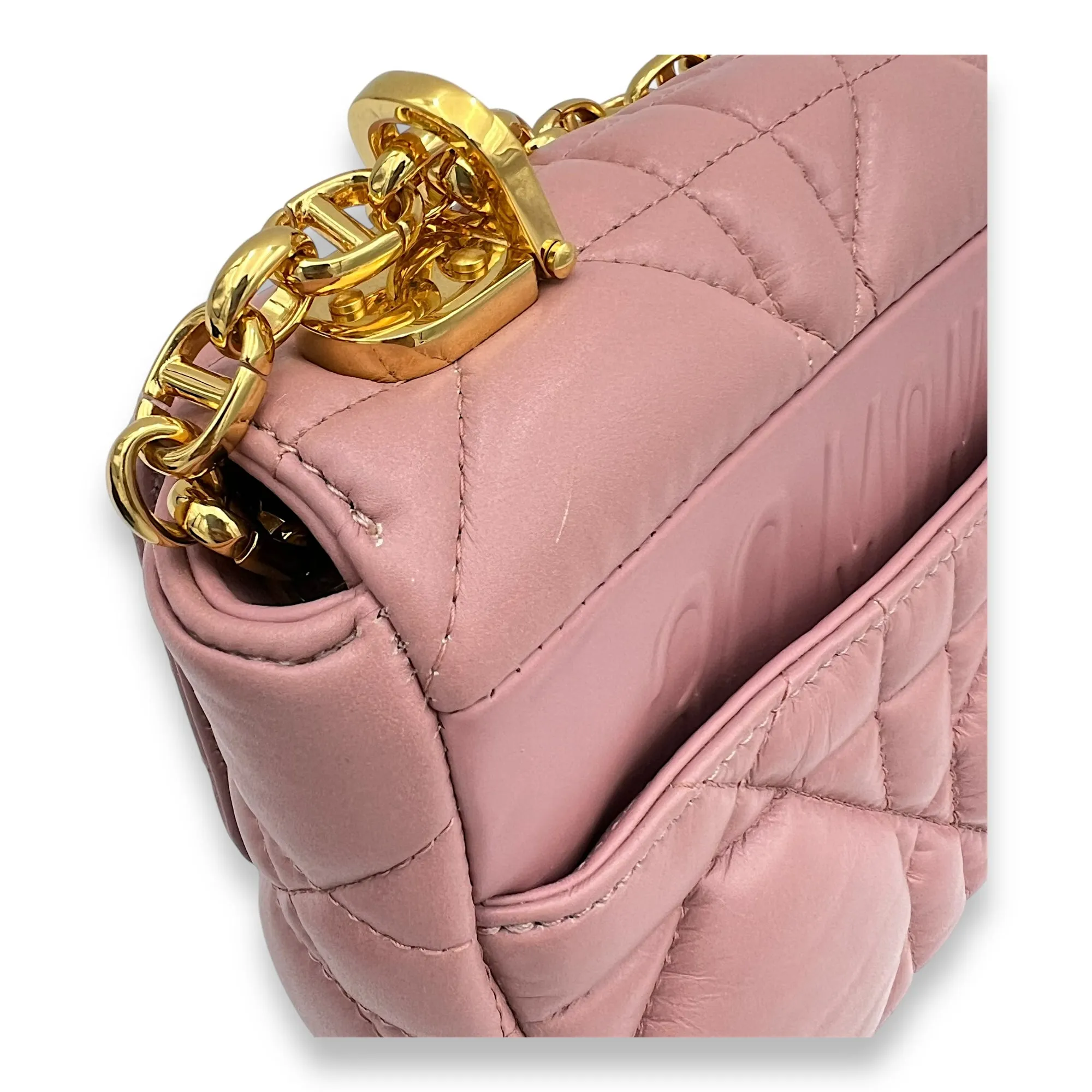 Caro Small Pink Crossbody Bag, Gold hardware