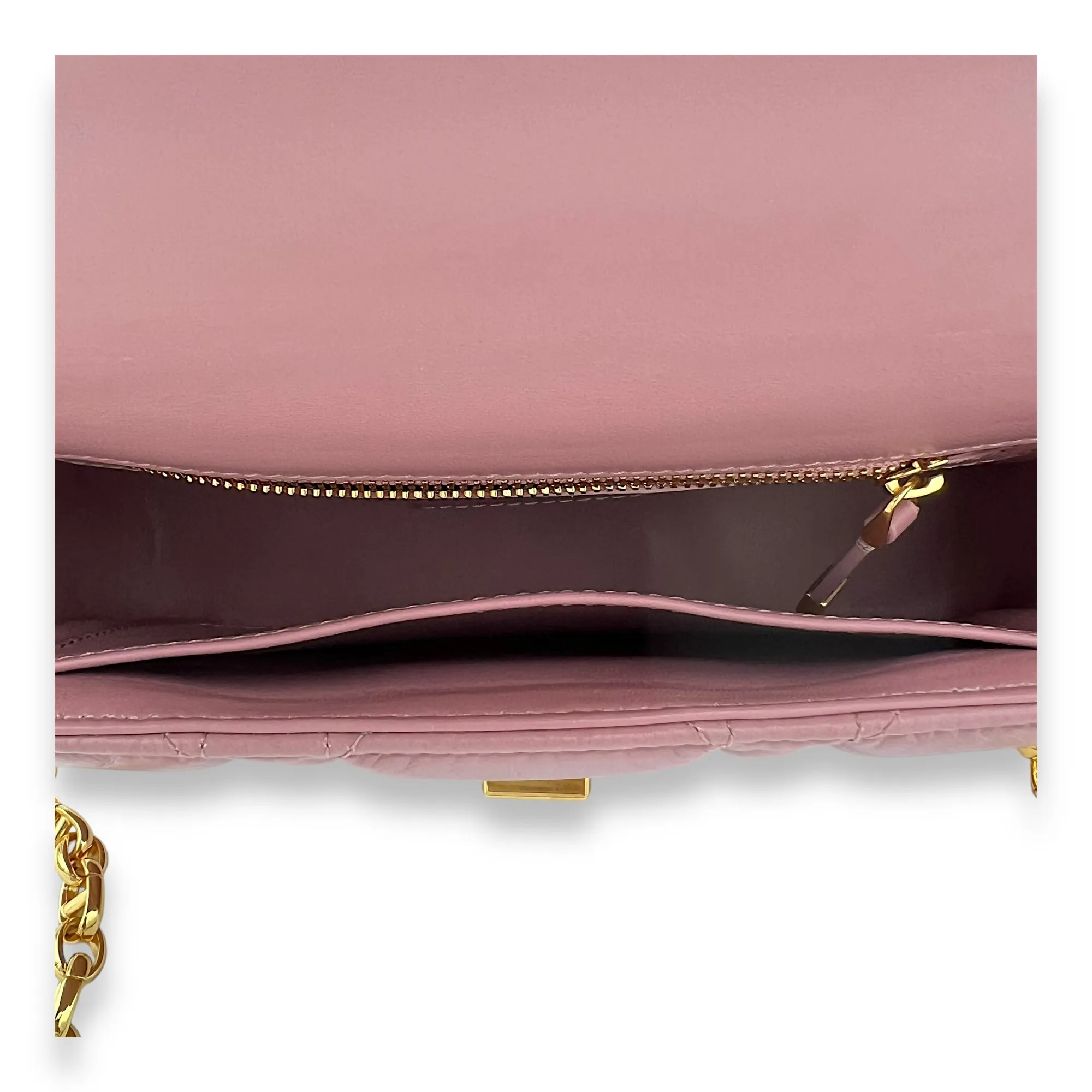 Caro Small Pink Crossbody Bag, Gold hardware