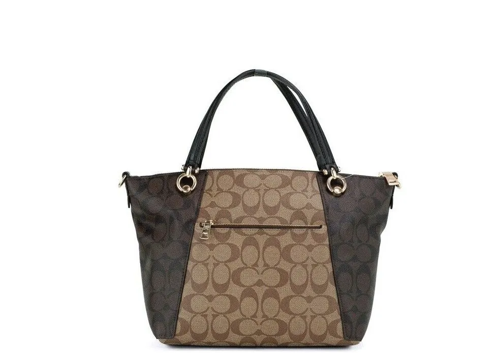 Coach (C6838) Kacey Top Zip Satchel Crossbody Bag (Khaki Brown Multi)