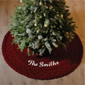 Crochet Crimson Circle - 50" Tree Skirt