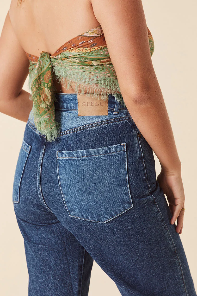 Daisy Patchwork Denim Jean