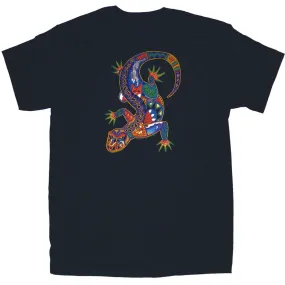 Earth Art Lizard Adult Navy T-shirt