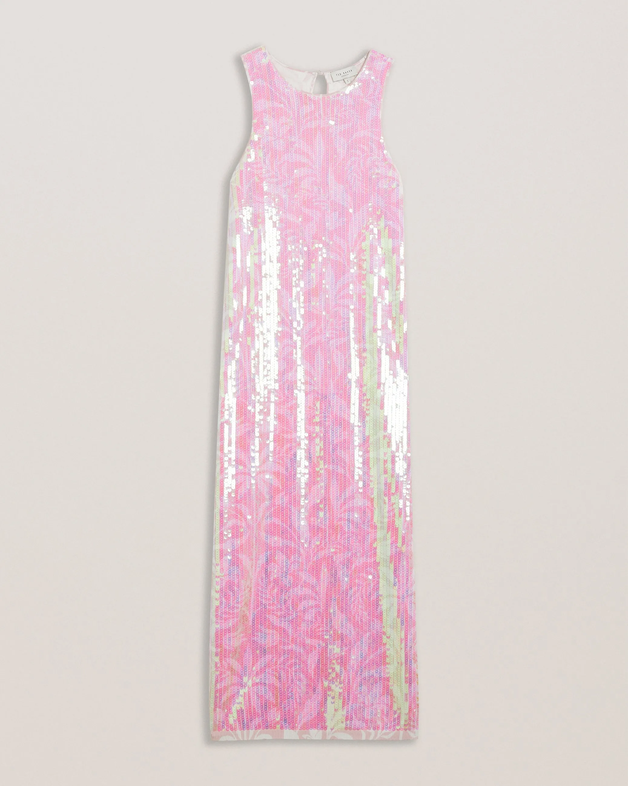 Fayhaa Printed Sequin Racer Midi Dress Lt-Pink