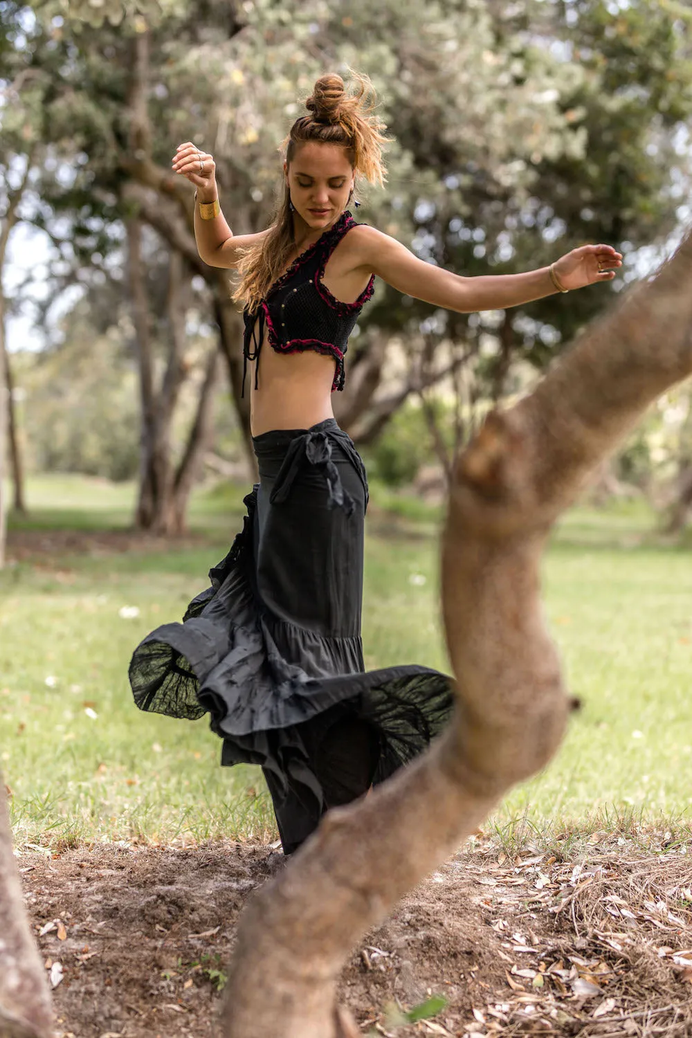 FLAMENCO URBAN GYPSY SKIRT BLACK