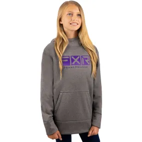 FXR  Grey Heather Purple Fade Youth Helium Tech Pullover Hood Hoody Hoodie