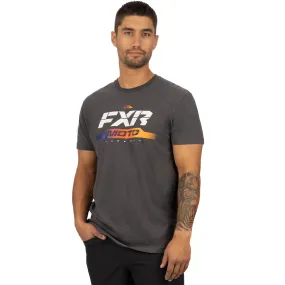 FXR  Mens Moto Premium T-Shirt Charcoal Heather Anodized Cotton Screen Print