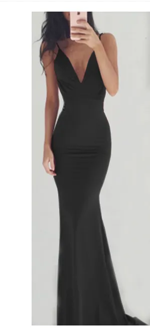 Gina Sleeveless Sexy Back Fitted Gown