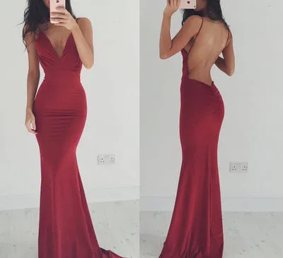 Gina Sleeveless Sexy Back Fitted Gown