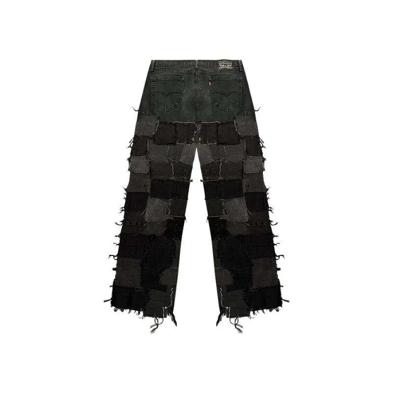 Jeans Black/Grey Squared Patched BigWool  | StudioPolyvalent