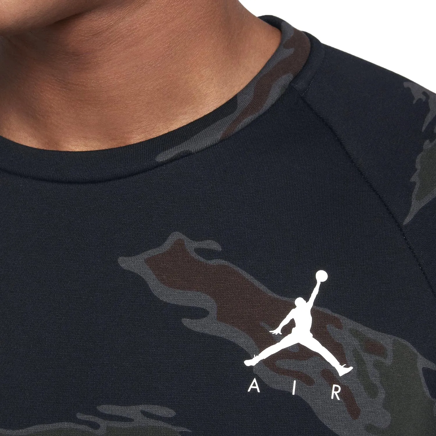 Jordan Men's Jumpman Fleece Camo Crew Sweatshirt Black