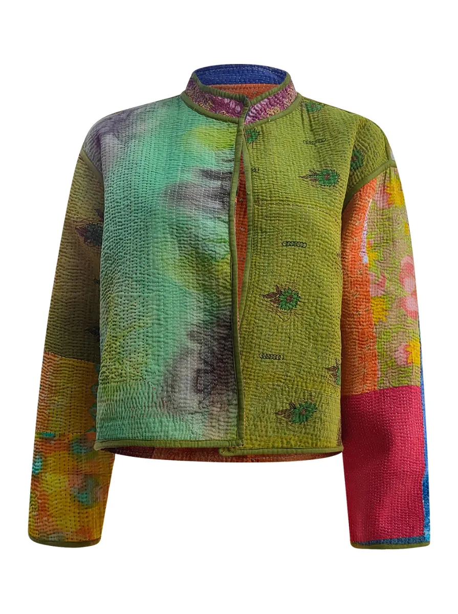 kantha vintage crop jacket sia