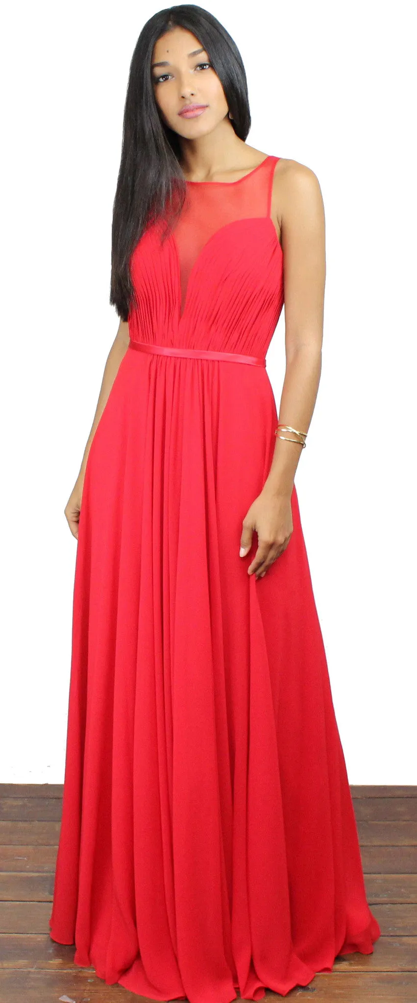 Looking Glass Red Draped Gown