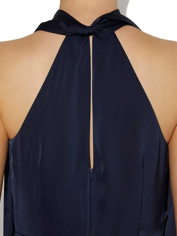 Nadine Navy Halter Gown