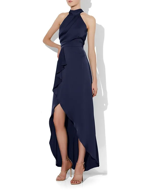 Nadine Navy Halter Gown