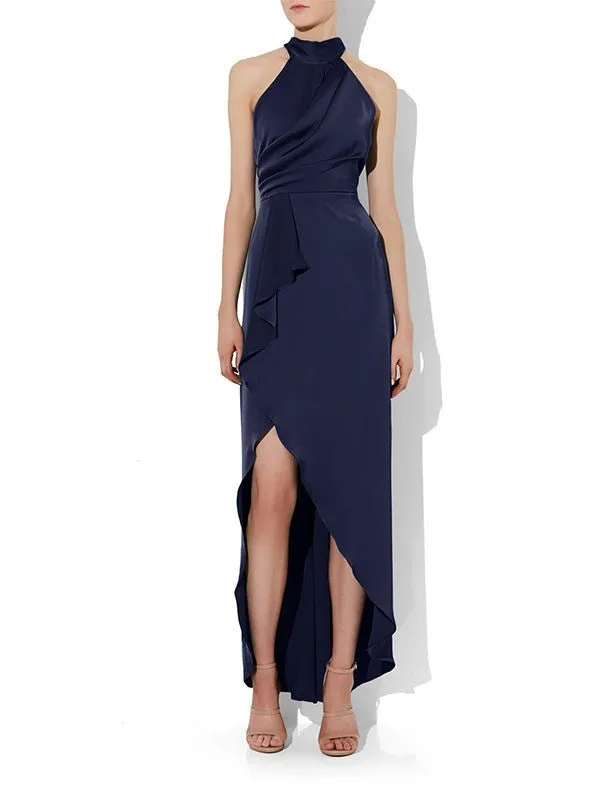 Nadine Navy Halter Gown