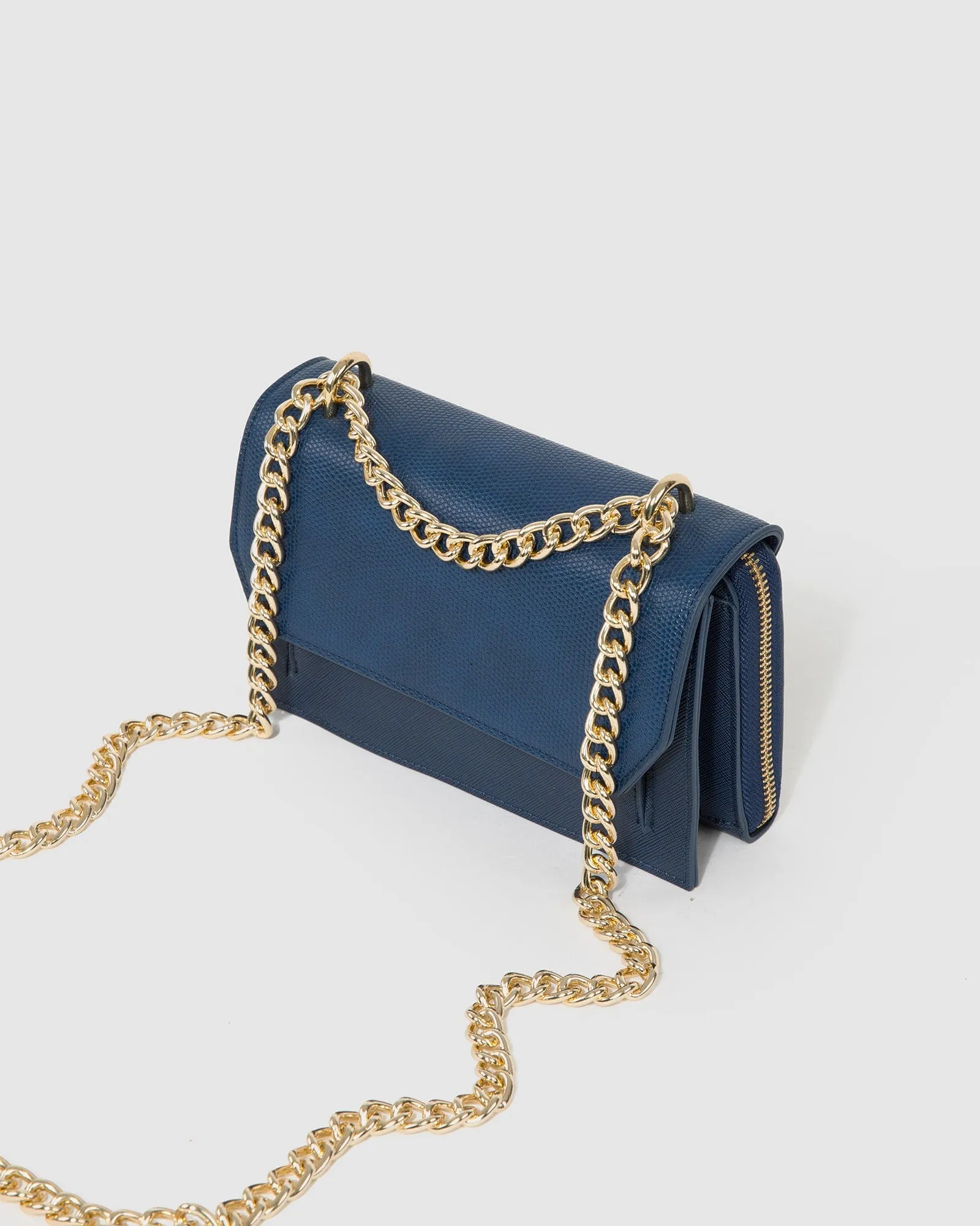 Navy Harper Chain Crossbody Bag