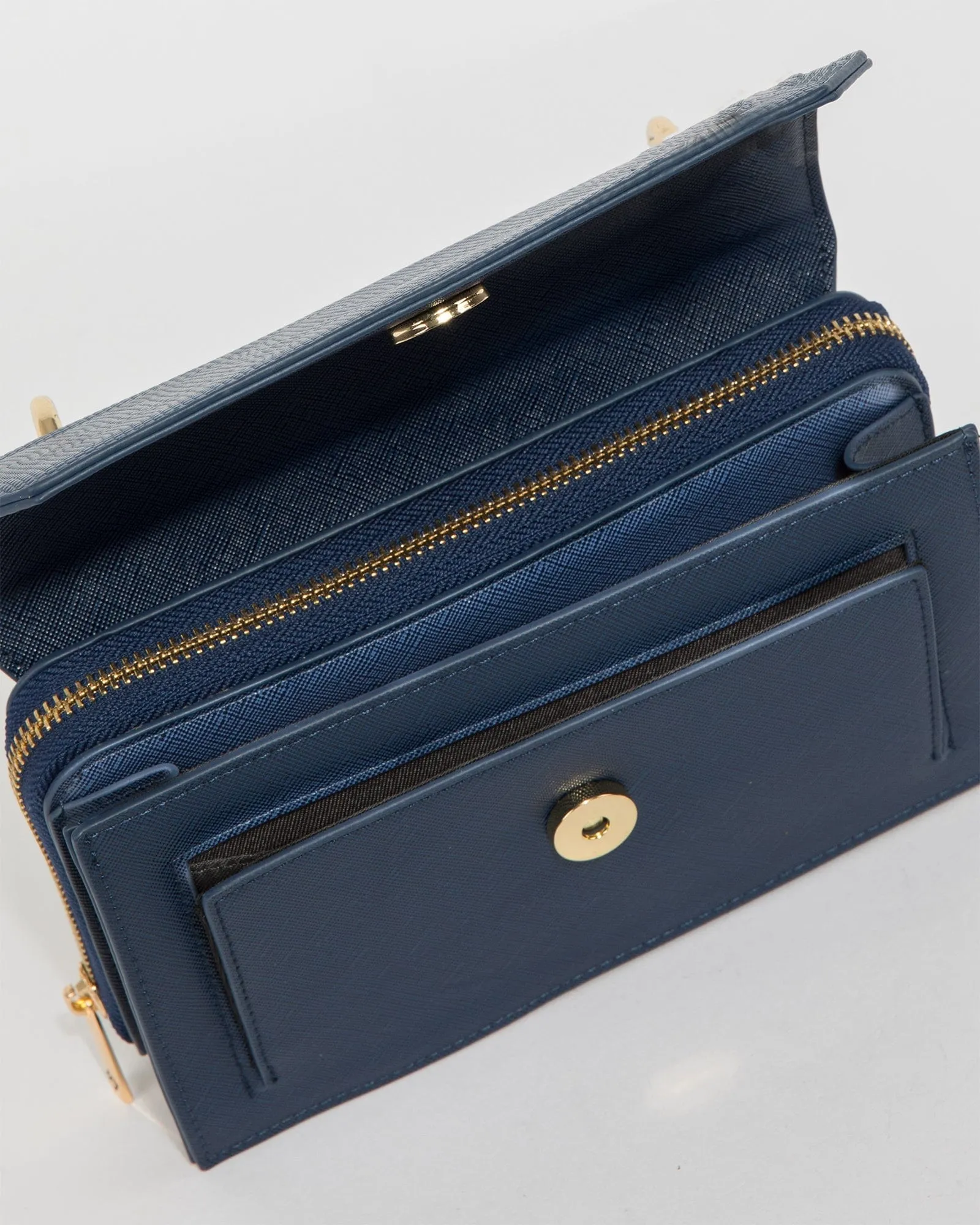 Navy Harper Chain Crossbody Bag