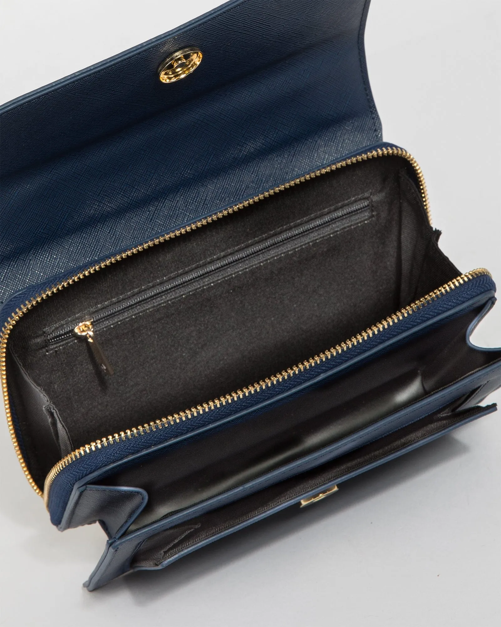 Navy Harper Chain Crossbody Bag