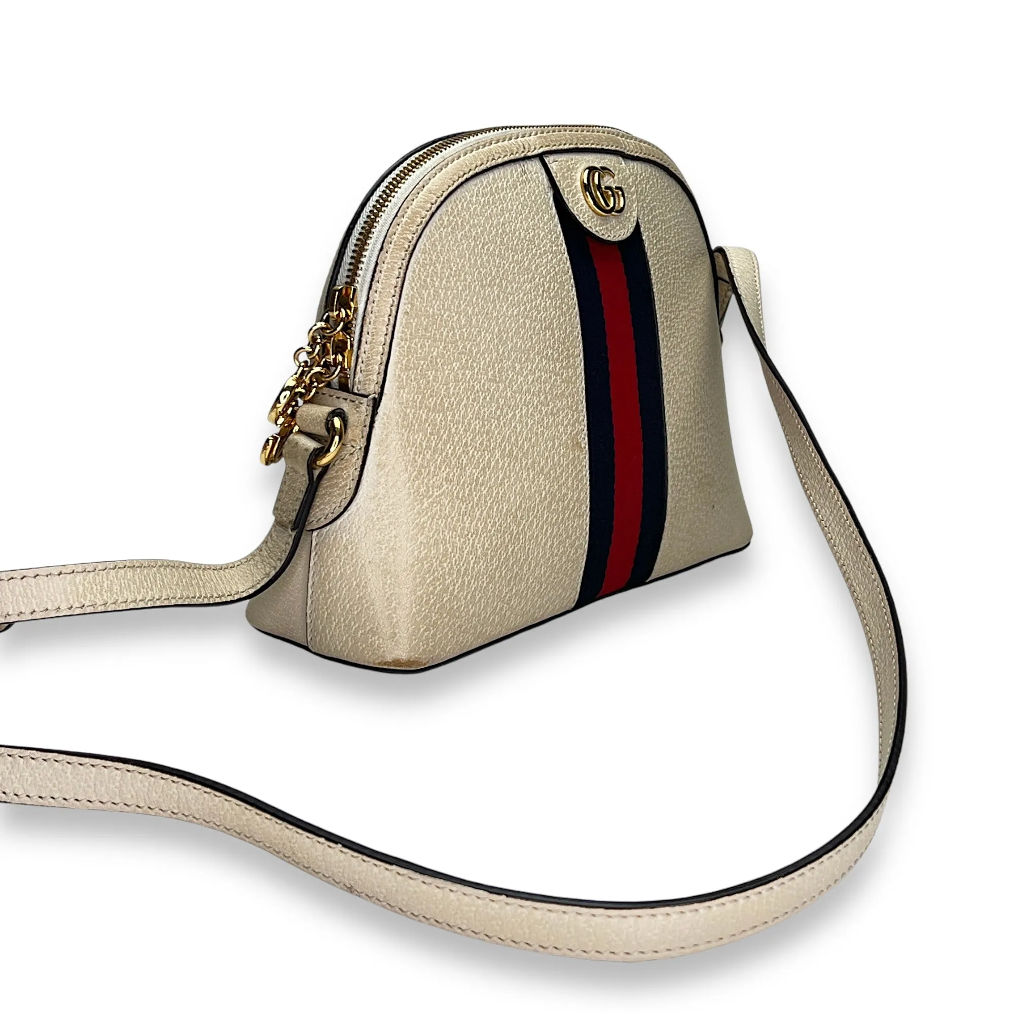 Ophidia Small Crossbody bag in Calfskin, Gold Hardware