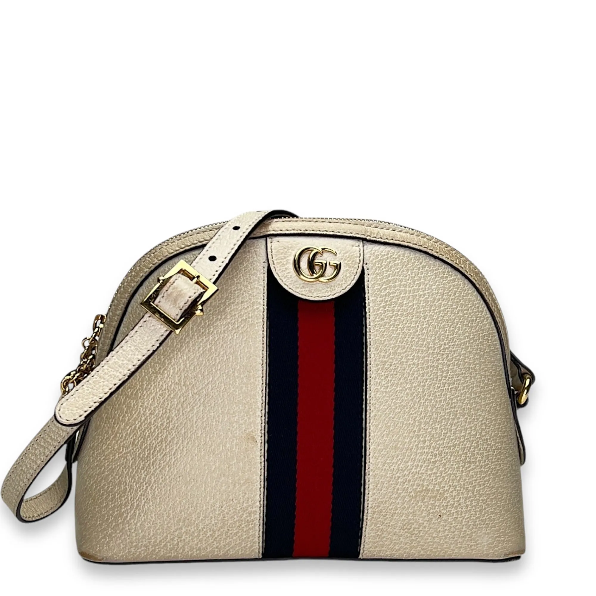 Ophidia Small Crossbody bag in Calfskin, Gold Hardware