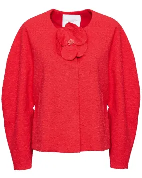 Poppy Boucle Collarless Crop Jacket