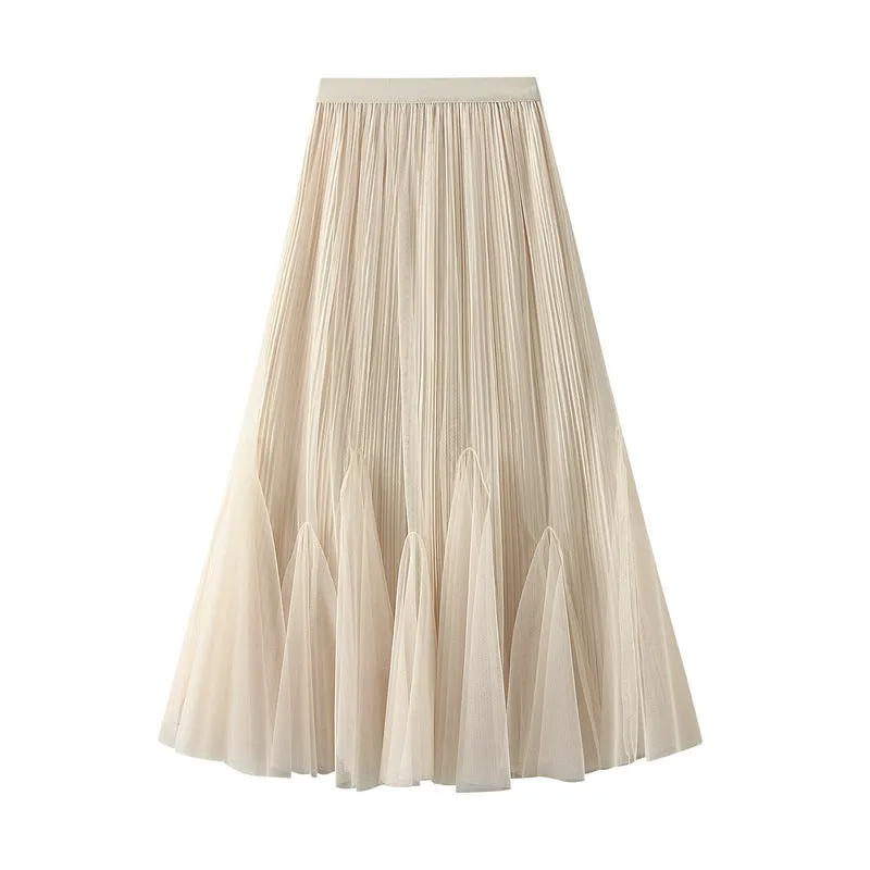 Pre Order:  Two-Sided Mesh Spliced Skirt