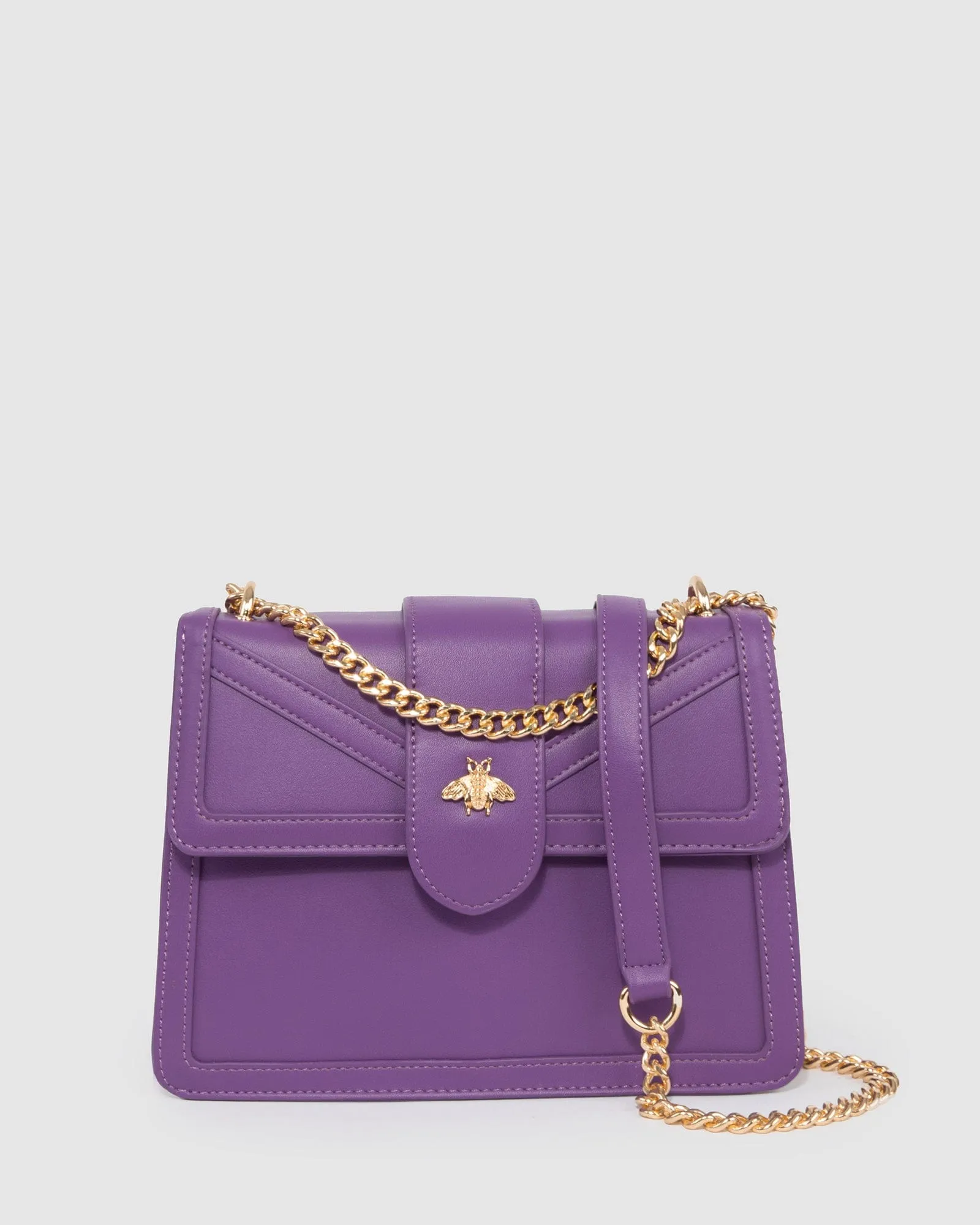 Purple Rachel Bee Crossbody Bag