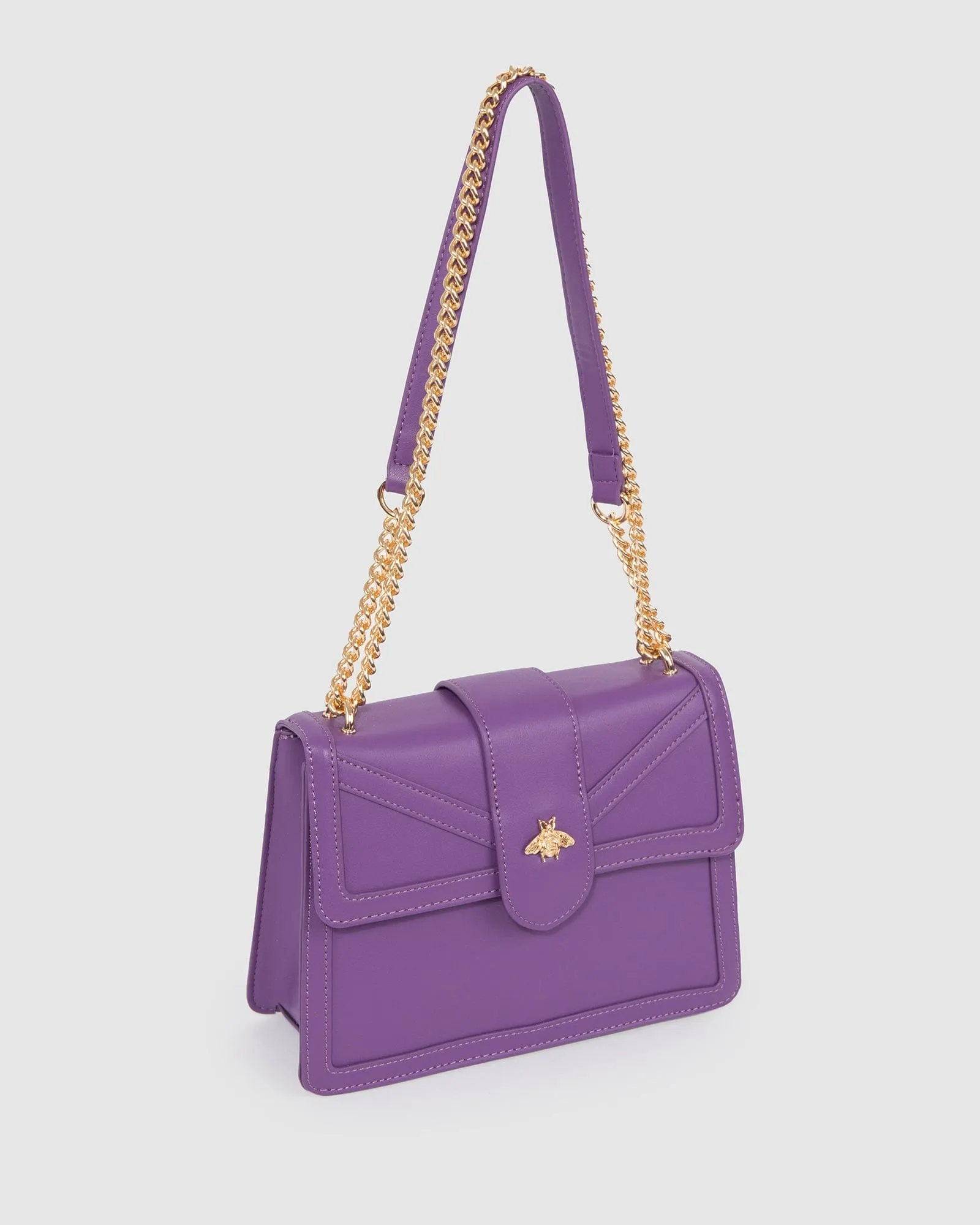 Purple Rachel Bee Crossbody Bag