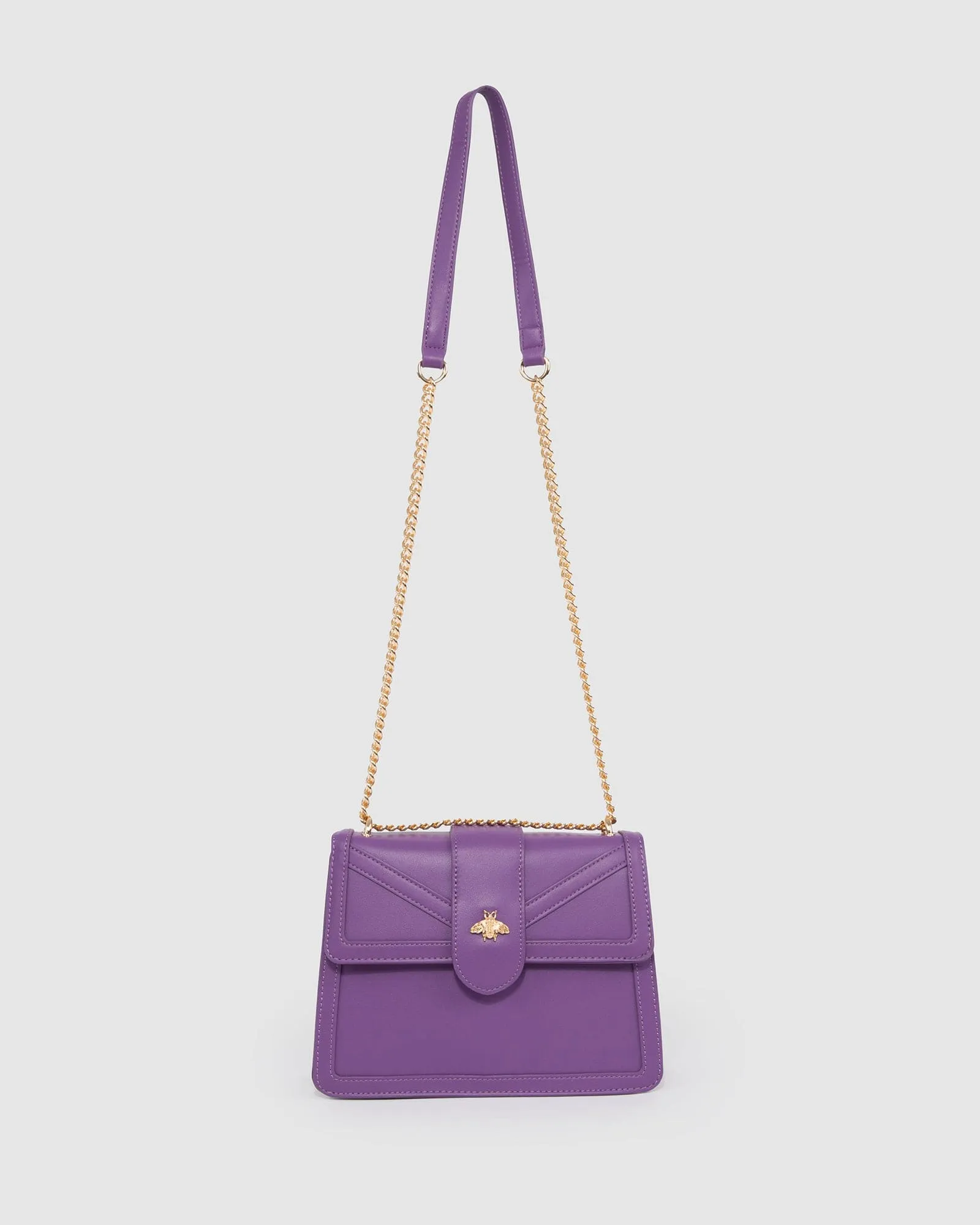 Purple Rachel Bee Crossbody Bag