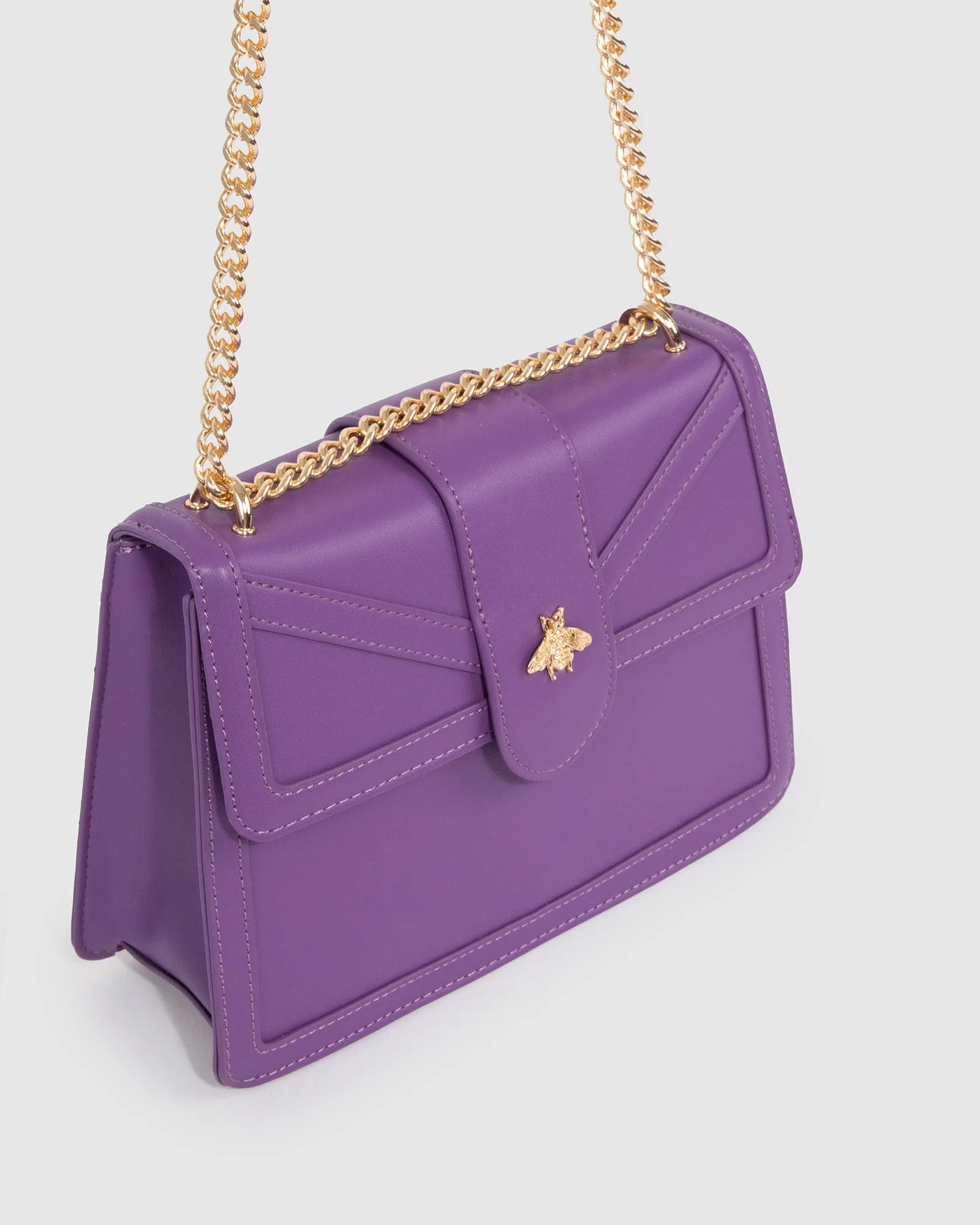 Purple Rachel Bee Crossbody Bag