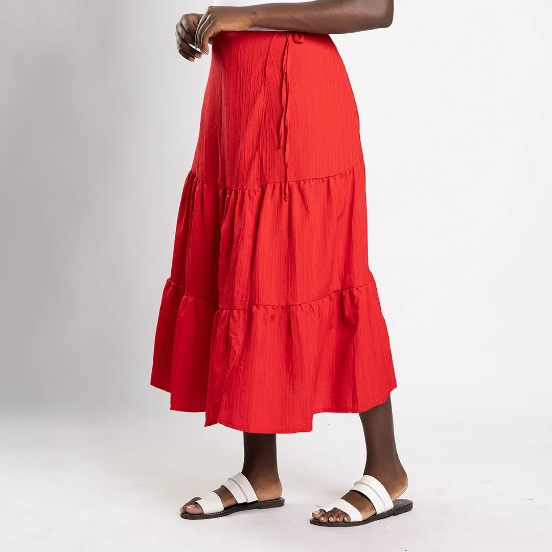 Red Wrap Skirt