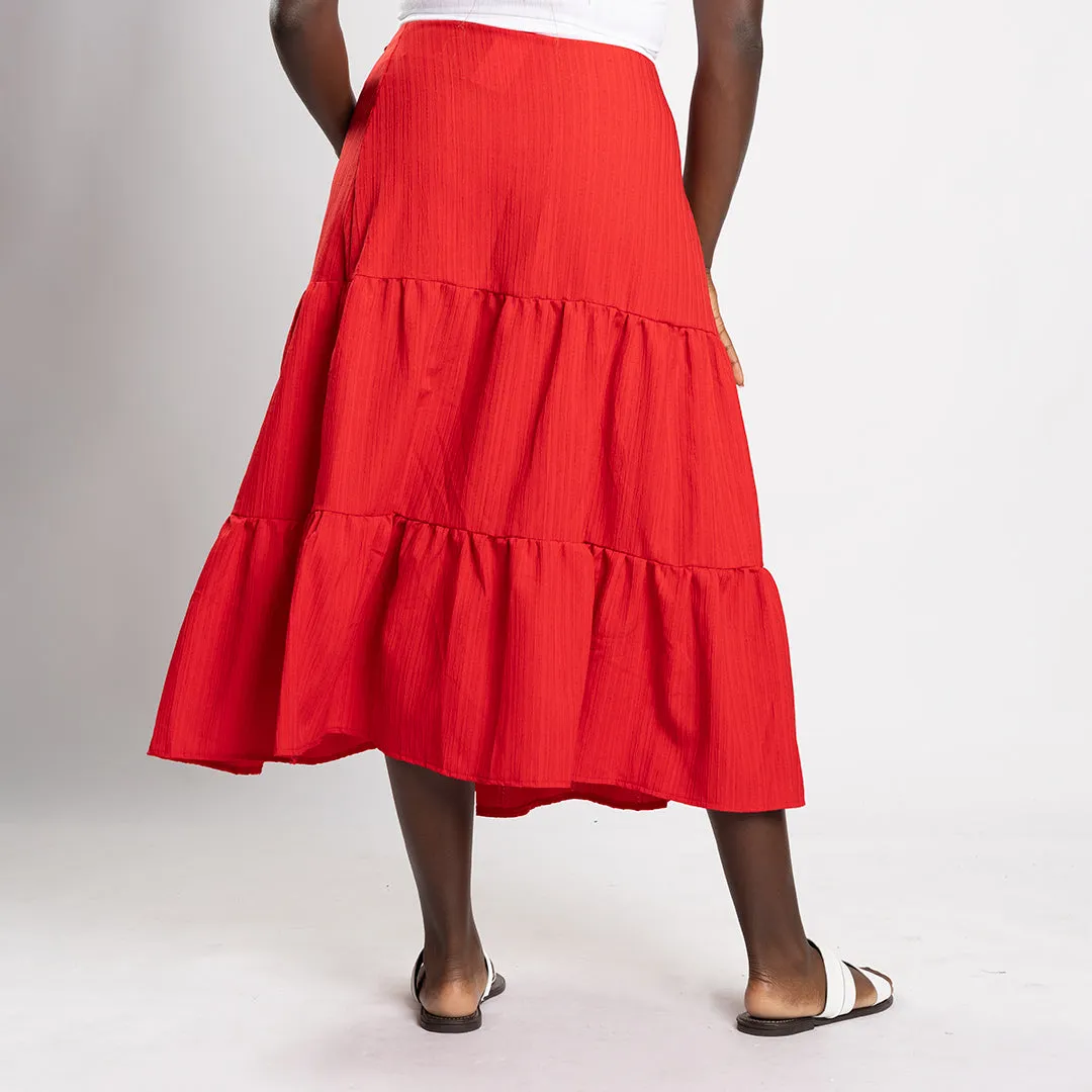 Red Wrap Skirt