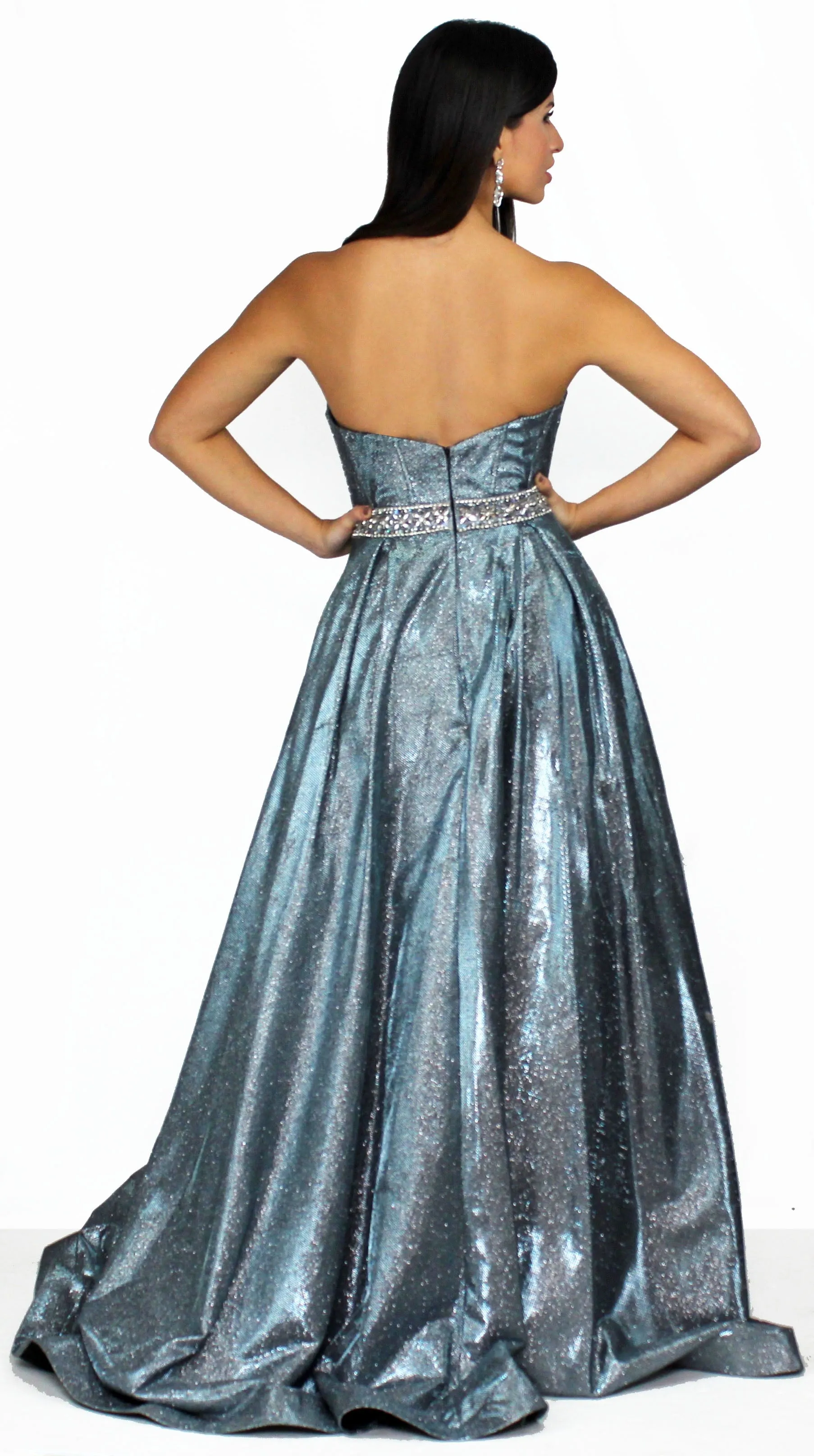 Romantic Tale Blue Glitter Ball Gown