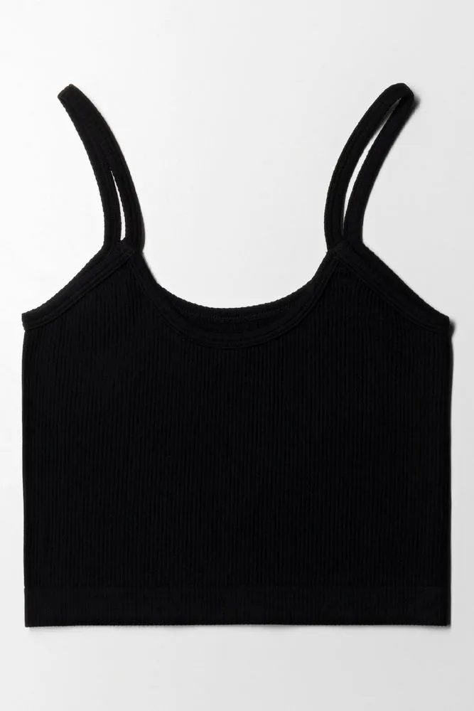 Seamless Crop Vest Black