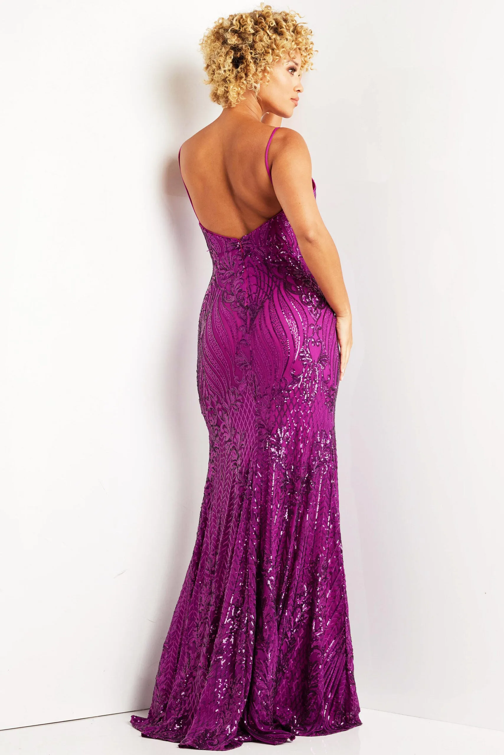 Sequin Fitted Sleeveless Slit Gown by Jovani 38337