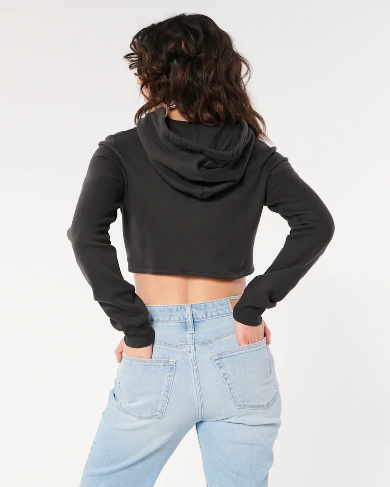 Slim Crop Full-Zip Hoodie