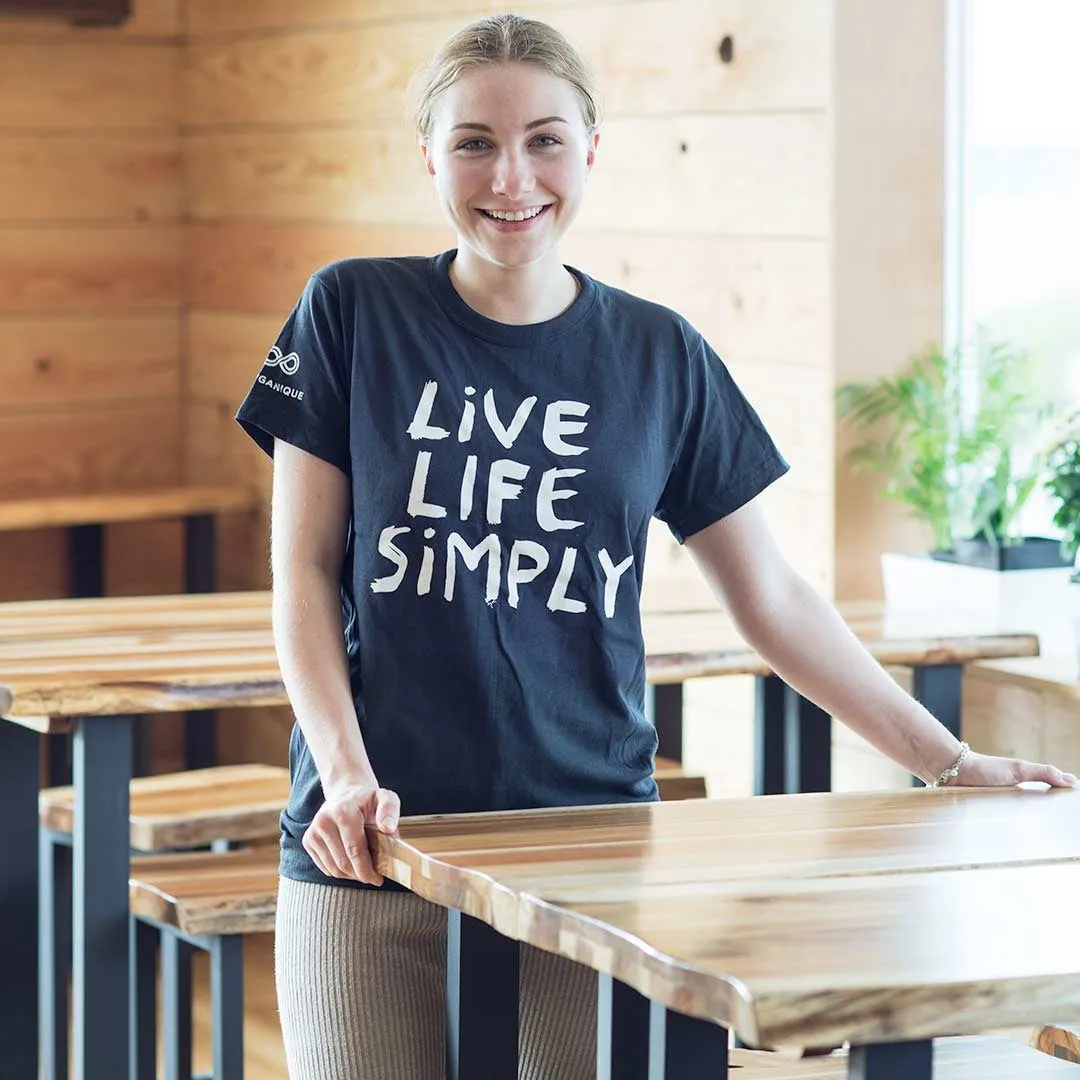 SONOMA Unisex Printed 100% Organic Cotton T-Shirt (Grown & Made in USA) (Non-Toxic Ink) (Live Life Simply)