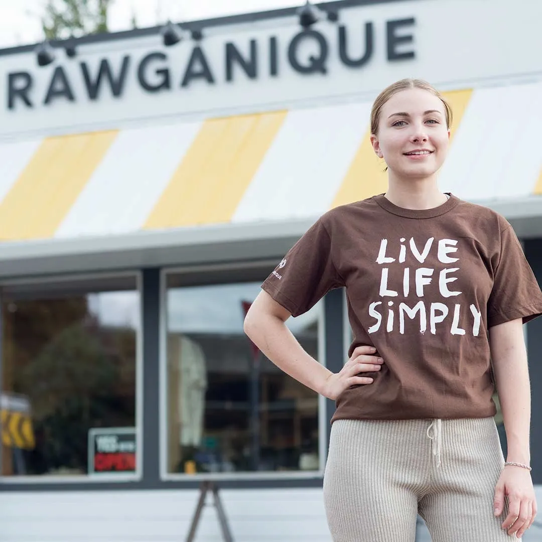 SONOMA Unisex Printed 100% Organic Cotton T-Shirt (Grown & Made in USA) (Non-Toxic Ink) (Live Life Simply)