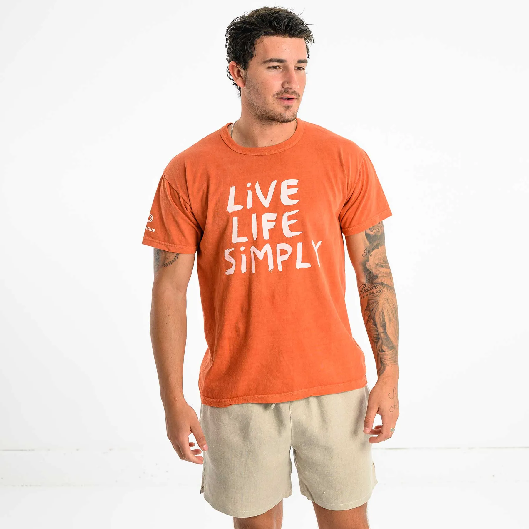 SONOMA Unisex Printed 100% Organic Cotton T-Shirt (Grown & Made in USA) (Non-Toxic Ink) (Live Life Simply)