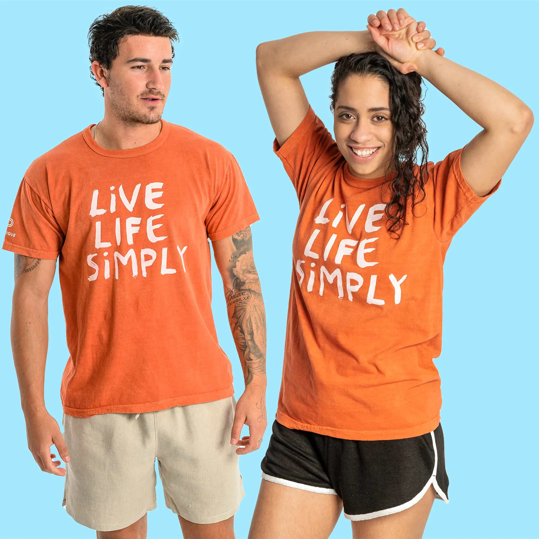 SONOMA Unisex Printed 100% Organic Cotton T-Shirt (Grown & Made in USA) (Non-Toxic Ink) (Live Life Simply)