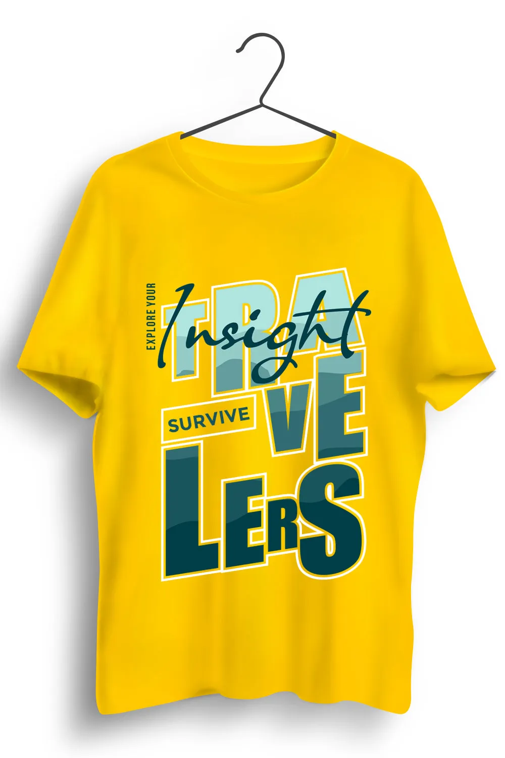 Travelers Graphic Printed Yellow Tshirt